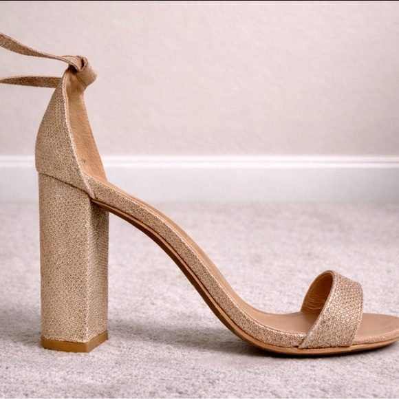 Dream Pairs Gold Glitter Hi-Chunk Block Heel Sandals - 8.5 - Picture 10 of 10